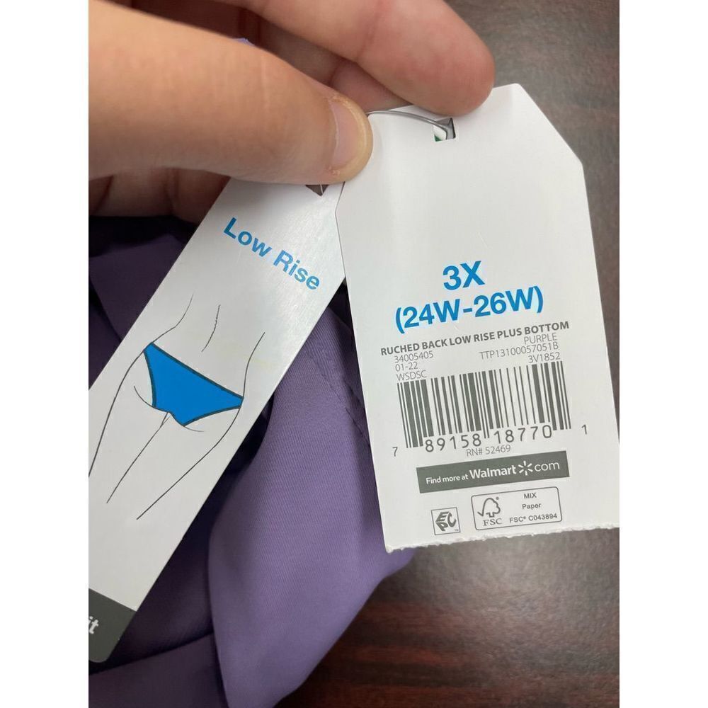 NWT Time and Tru Ruched Back Low Rise Plus Bottom - Picture 4 of 5